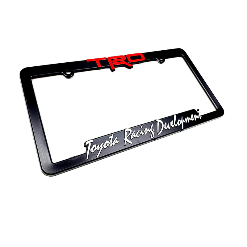 Toyota TRD Black ABS License Plate Frame with Caps - Image 3