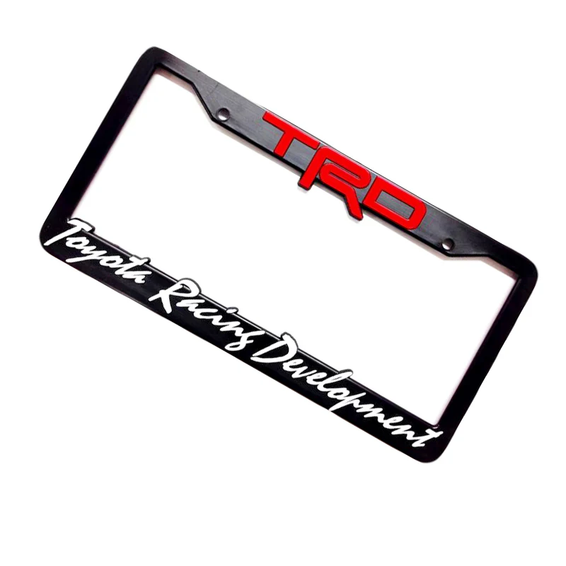 Toyota TRD Black ABS License Plate Frame with Caps - Image 6