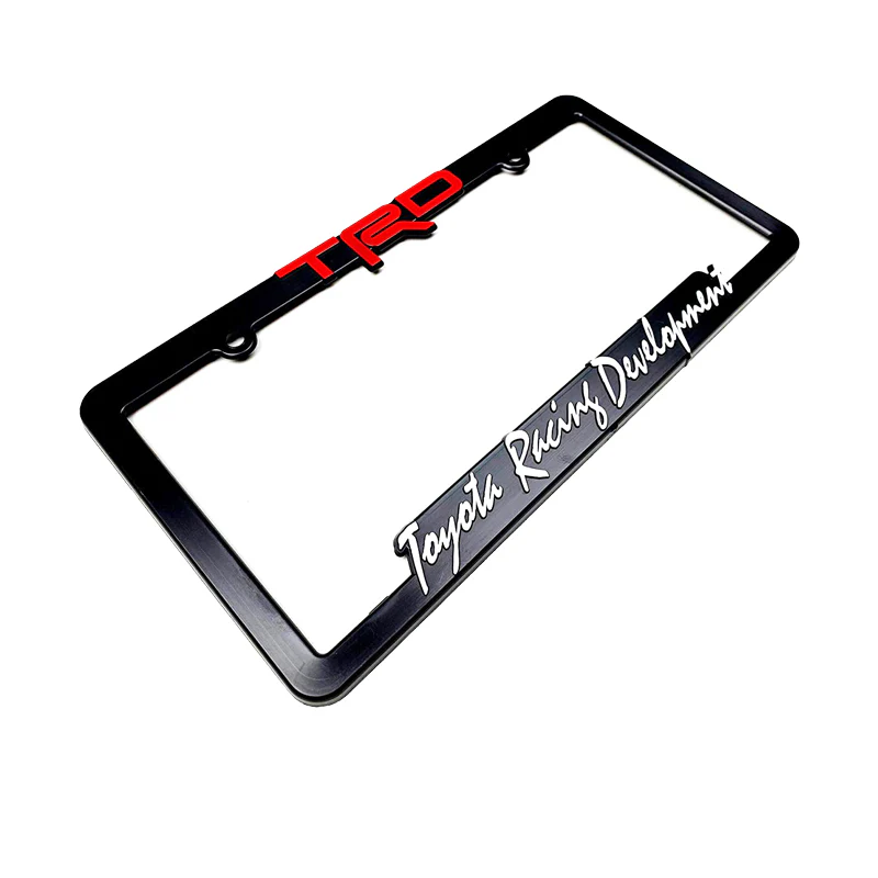 Toyota TRD Black ABS License Plate Frame with Caps - Image 7