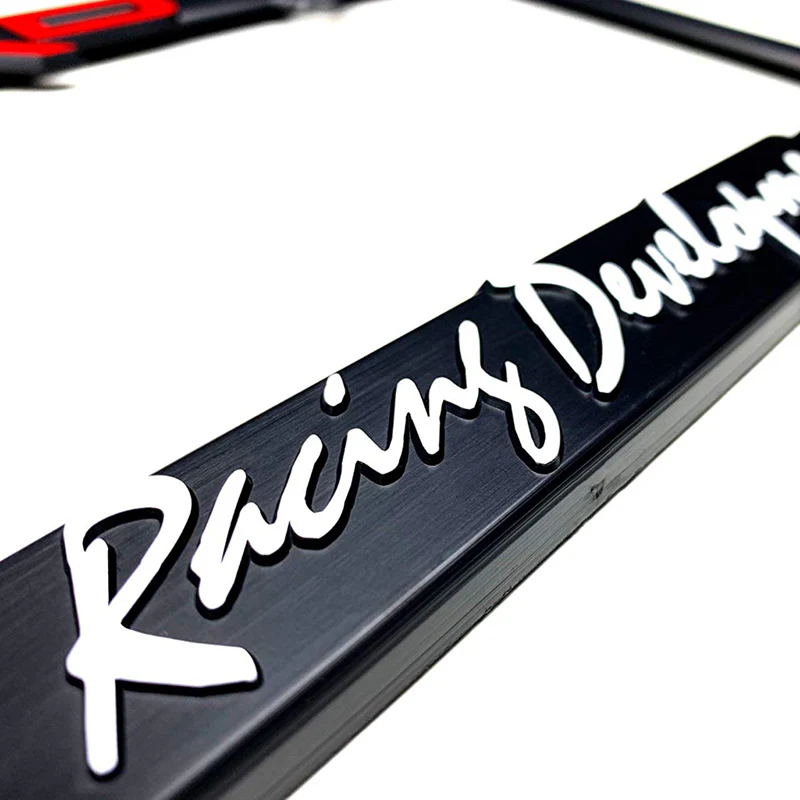 Toyota TRD Black ABS License Plate Frame with Caps x2 - Image 6