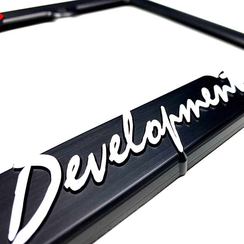 Toyota TRD Black ABS License Plate Frame with Caps x2 - Image 8