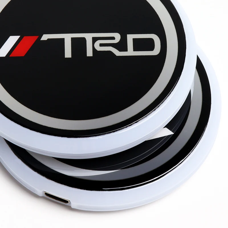 Toyota TRD Car Center Console Armrest Cushion Mat Pad Cover Stitched Embroidery Logo with LED Cup Coaster Set - Image 4