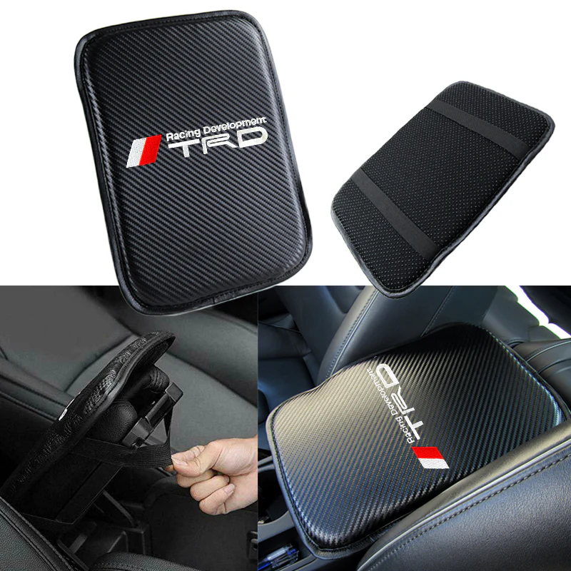 Toyota TRD Carbon Fiber Look Embroidered Armrest Cushion - Image 4