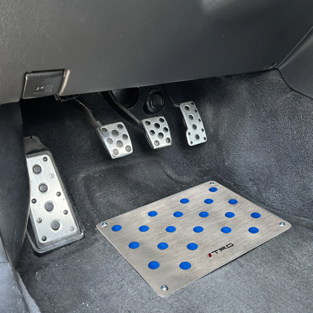 TOYOTA TRD Large Anti-Skid Floor Mat Carpet Foot Pedal Aluminum Plate - Image 5