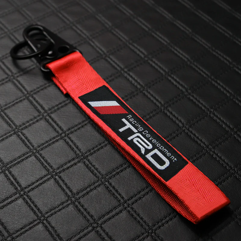 Toyota TRD Red and Black Keychain with Metal Key Ring - Image 2