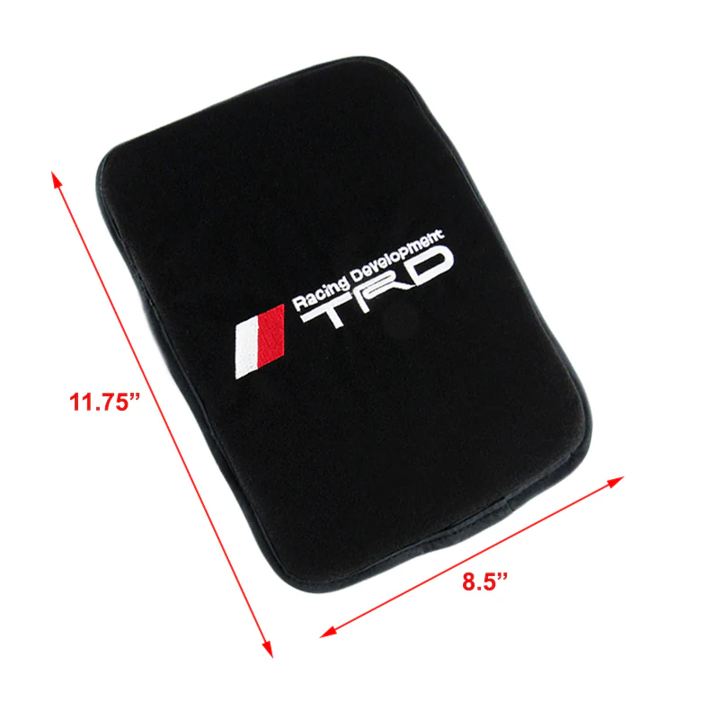 Toyota TRD Set Black Car Center Console Armrest Fleece Cushion Mat Pad Seat Belt Cover Combo - Image 2