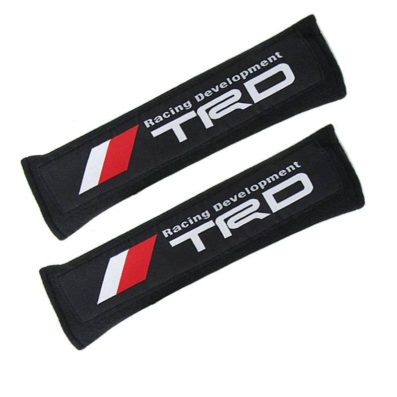 Toyota TRD Set Black Car Center Console Armrest Fleece Cushion Mat Pad Seat Belt Cover Combo - Image 3