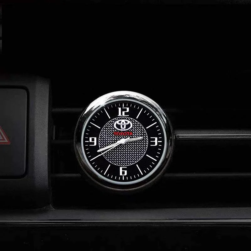 TOYOTA TRD Set of Car 15" Steering Wheel Cover Carbon Fiber Look Leather with Exquisite Clock - Image 10