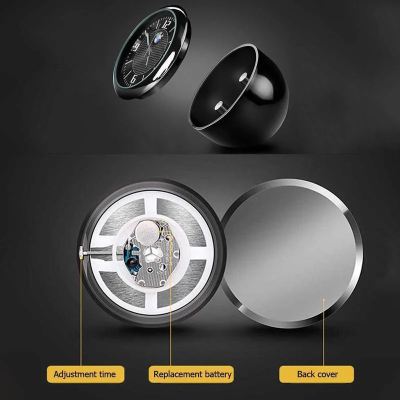 TOYOTA TRD Set of Car 15" Steering Wheel Cover Carbon Fiber Look Leather with Exquisite Clock - Image 11