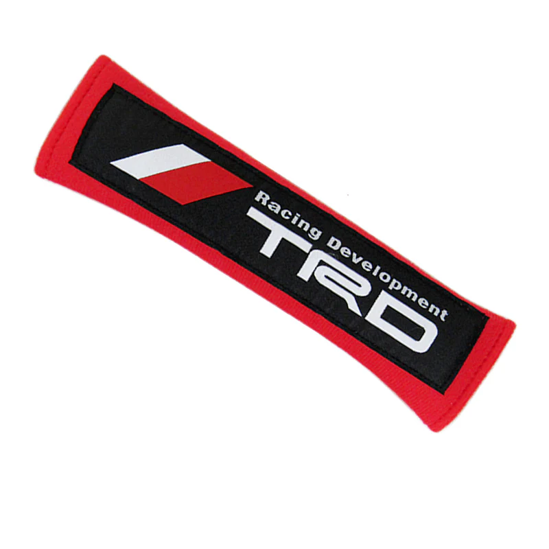 Toyota TRD Set of Carbon Fiber Look Embroidered Armrest Cushion & Soft Touch Cotton Material Seat Belt Covers New - Image 7