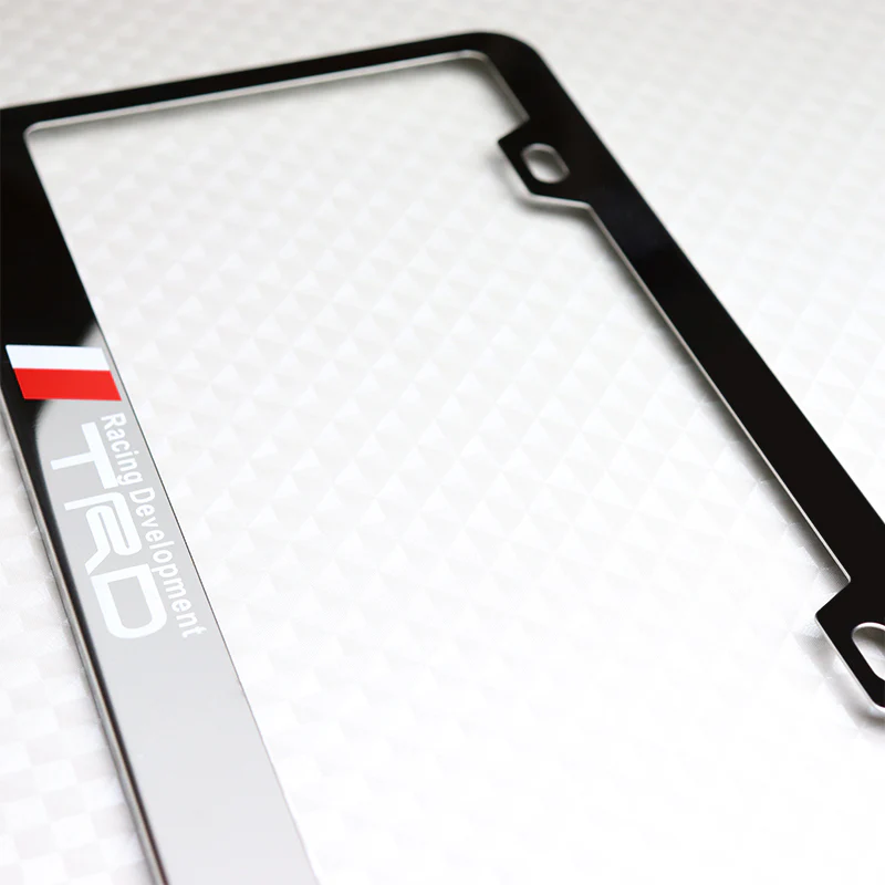 Toyota TRD Chrome Stainless Steel License Plate Frame with Caps & Bolts - Image 2