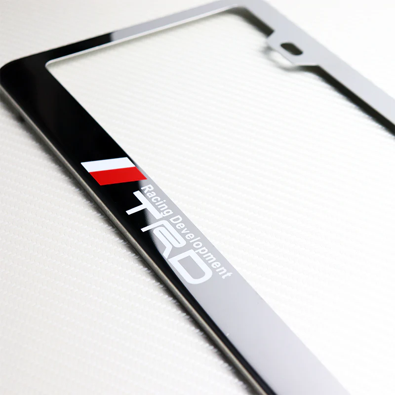 Toyota TRD Chrome Stainless Steel License Plate Frame with Caps & Bolts - Image 4