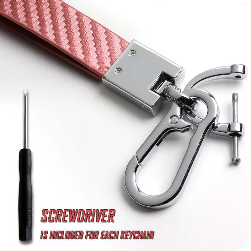 TOYOTA TRD Universal Chrome 3D Logo Carbon Fiber Look Rare Pink Leather Metal Gift Decor Quick Release Lanyard Keychain SUPRA COROLLA Camry - Image 7