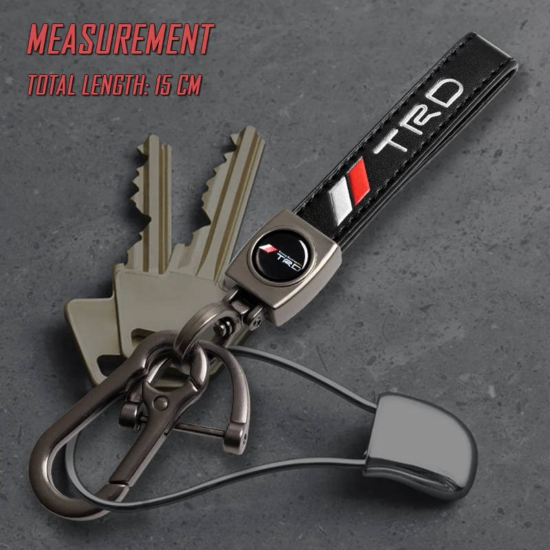 TOYOTA TRD Universal Black 3D Logo Leather Metal Gift Decor Quick Release Lanyard Keychain SUPRA COROLLA Camry - Image 3