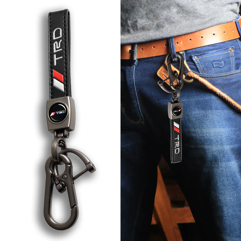 TOYOTA TRD Universal Black 3D Logo Leather Metal Gift Decor Quick Release Lanyard Keychain SUPRA COROLLA Camry - Image 5