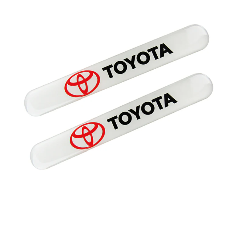TOYOTA White Car Door Rear Trunk Side Fenders Bumper Badge Scratch Guard Sticker New 2 pcs - Image 3