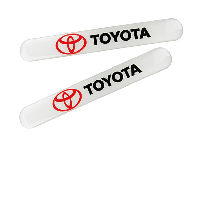 TOYOTA White Car Door Rear Trunk Side Fenders Bumper Badge Scratch Guard Sticker New 2 pcs - Image 5