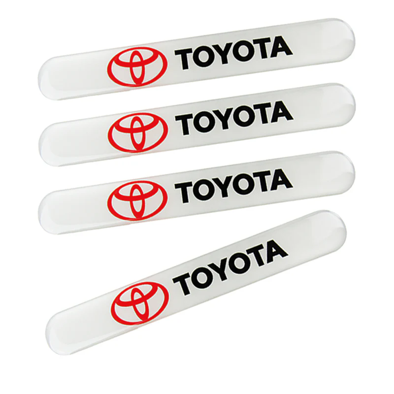 TOYOTA White Car Door Rear Trunk Side Fenders Bumper Badge Scratch Guard Sticker New 4pcs - Image 4