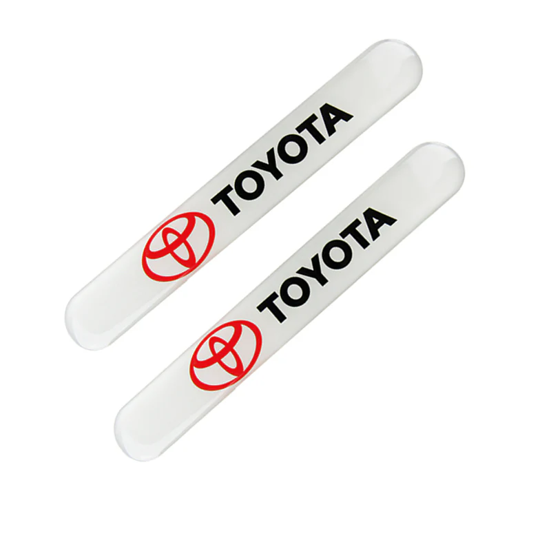 TOYOTA White Car Door Rear Trunk Side Fenders Bumper Badge Scratch Guard Sticker New 4pcs - Image 5