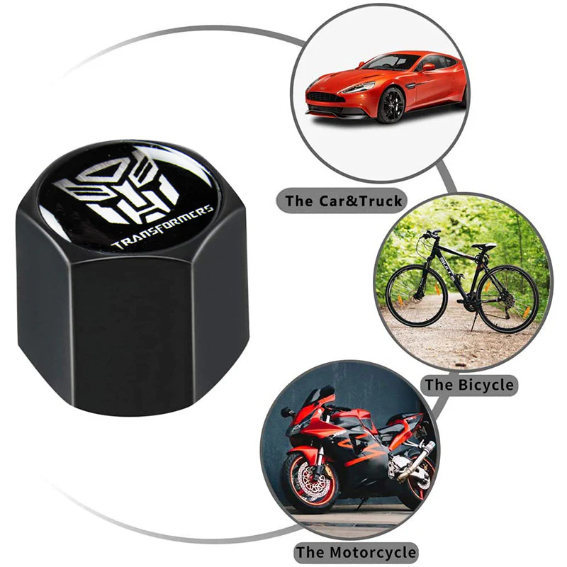 Transformer AUTOBOT Car Wheel Tire Valves Dust Stem Air Caps Keychain Emblem KEY FOB Set - US SELLER - Image 4