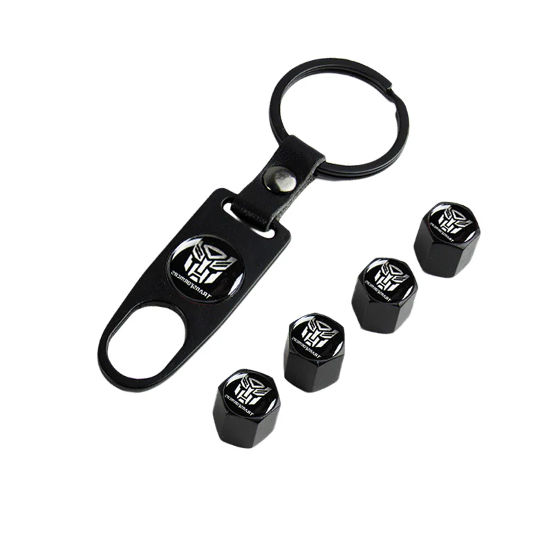 Transformer AUTOBOT Car Wheel Tire Valves Dust Stem Air Caps Keychain Emblem KEY FOB Set - US SELLER - Image 5