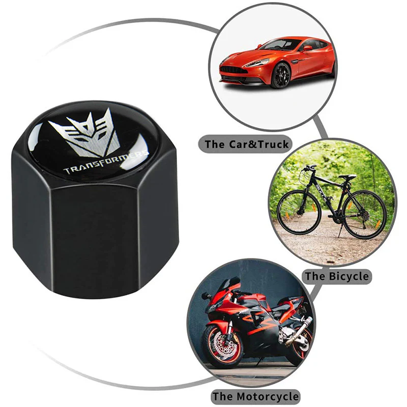 Transformer Decepticon Car Wheel Tire Valves Dust Stem Air Caps Keychain Emblem KEY FOB Set - US SELLER - Image 4