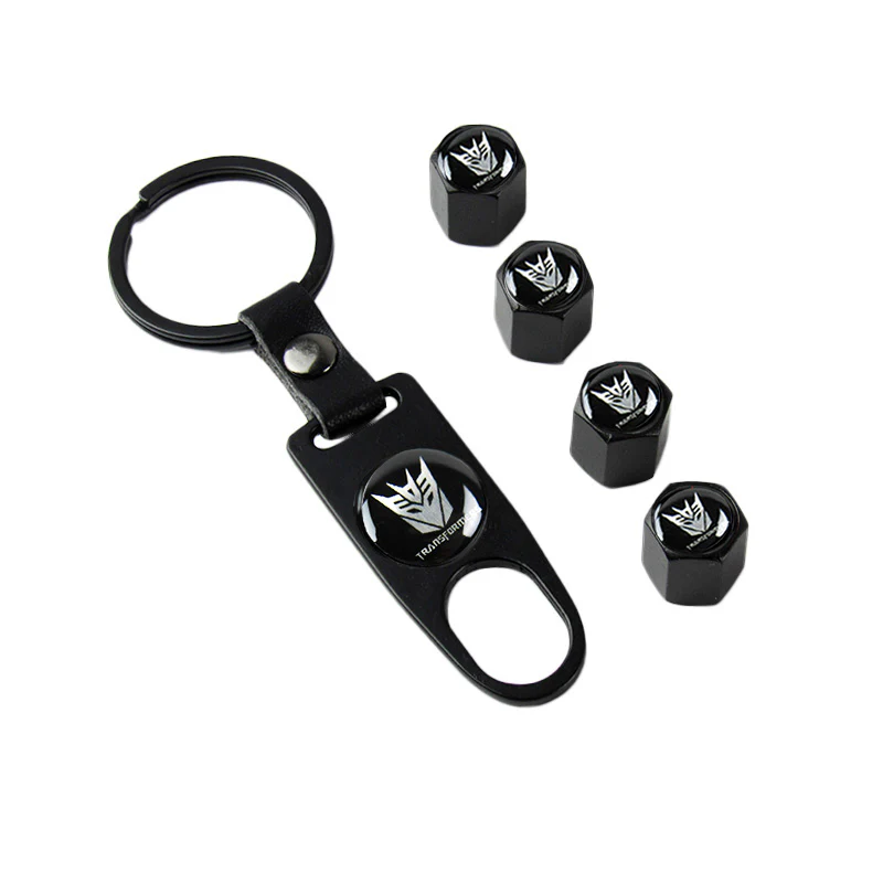 Transformer Decepticon Car Wheel Tire Valves Dust Stem Air Caps Keychain Emblem KEY FOB Set - US SELLER - Image 5