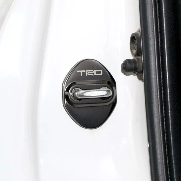 TRD Black Stainless Steel Door Lock Door Striker Cover Set - Image 3