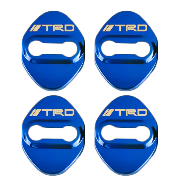 TRD Blue Stainless Steel Door Lock Door Striker Cover Set - Image 2