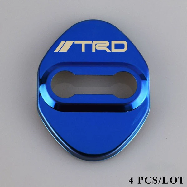 TRD Blue Stainless Steel Door Lock Door Striker Cover Set - Image 3