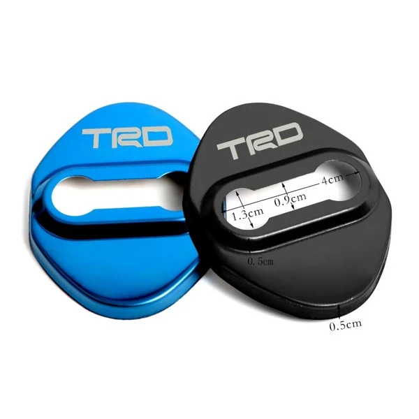 TRD Blue Stainless Steel Door Lock Door Striker Cover Set - Image 5