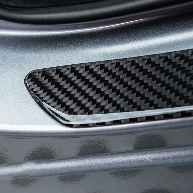 TRD Carbon Fiber Car Door Welcome Plate Sill Scuff Cover Panel Sticker 4PC Set with LED Coaster - Image 7