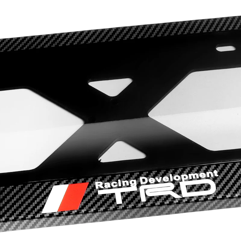 TRD Carbon Look License Plate Cover Protector Shield Frame + Bracket TOYOTA - Image 2