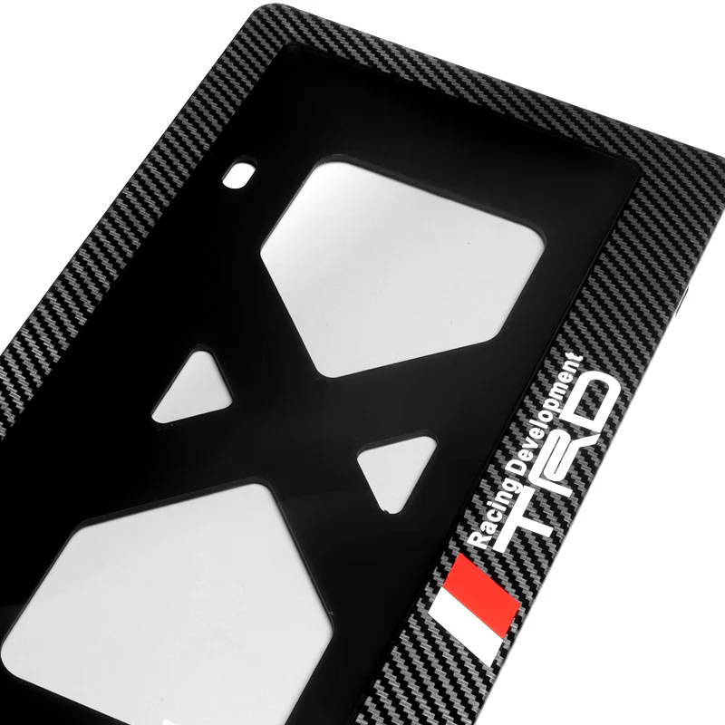 TRD Carbon Look License Plate Cover Protector Shield Frame + Bracket TOYOTA - Image 6