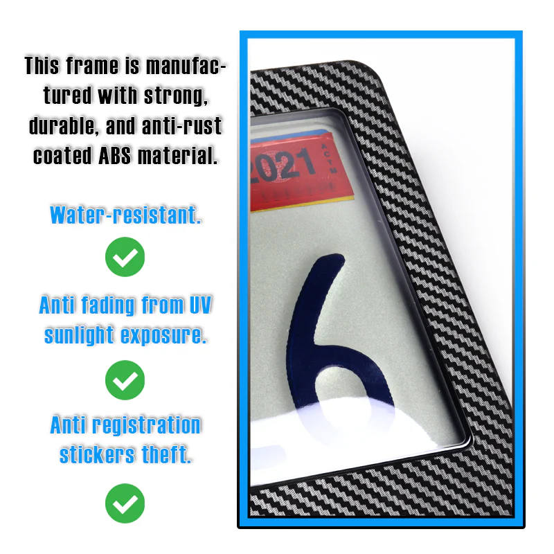 TRD Carbon Look License Plate Cover Protector Shield Frame + Bracket TOYOTA - Image 9