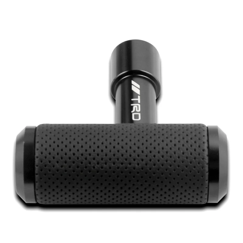 TRD Leather Car Shift Knob Aircraft Joystick Transmission Racing Gear Black - Image 3