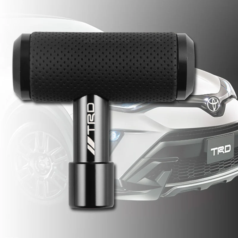 TRD Leather Car Shift Knob Aircraft Joystick Transmission Racing Gear Black - Image 4