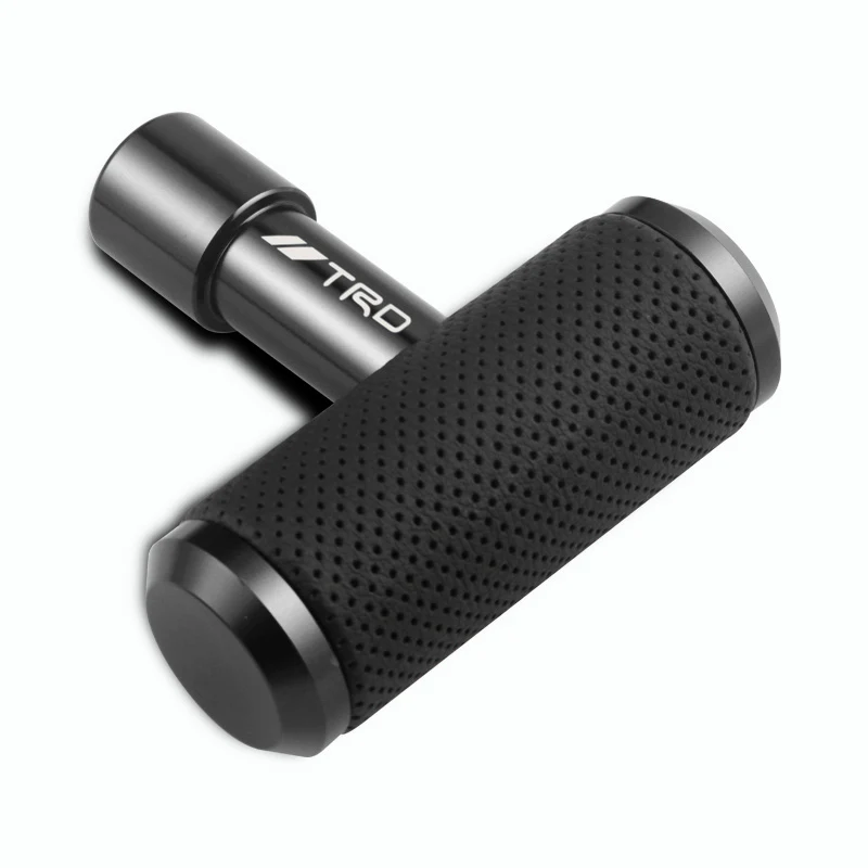 TRD Leather Car Shift Knob Aircraft Joystick Transmission Racing Gear Black - Image 5