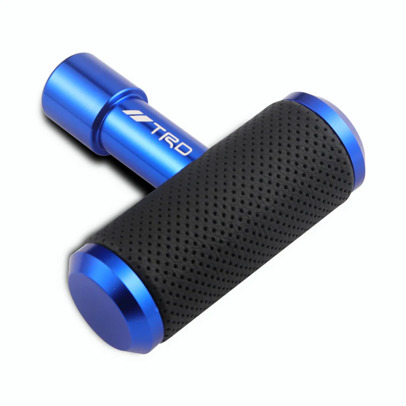 TRD Leather Car Shift Knob Aircraft Joystick Transmission Racing Gear Blue - Image 3