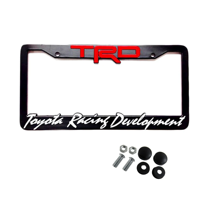 TRD PRO Toyota Tacoma OEM 3D ABS Molded Nameplate Emblem Badge with License Plate Frame - Image 11
