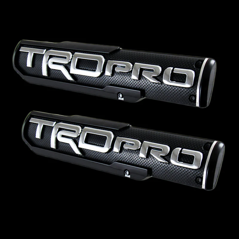 TRD PRO Toyota Tacoma OEM 3D ABS Molded Nameplate Emblem Badge with License Plate Frame - Image 3