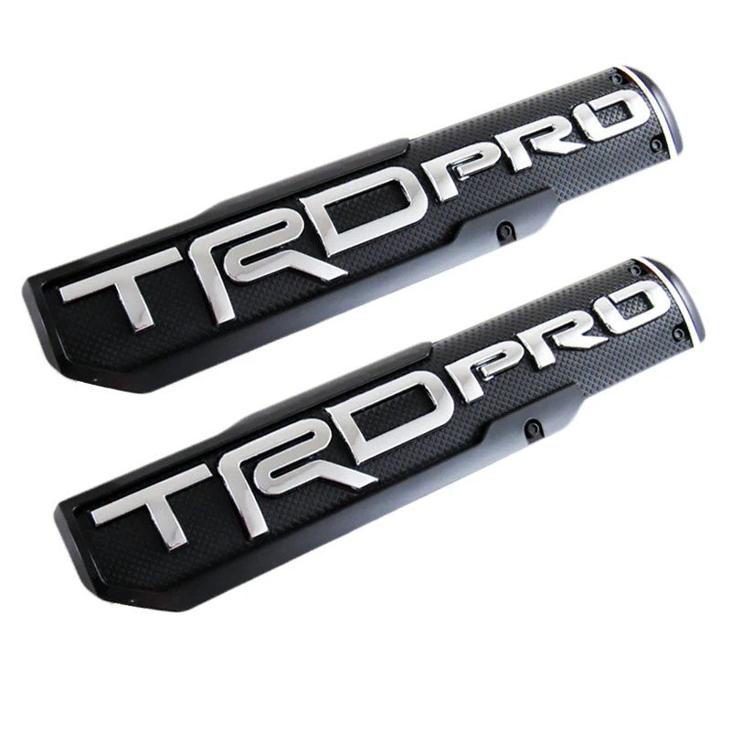 TRD PRO Toyota Tacoma OEM 3D ABS Molded Nameplate Emblem Badge with License Plate Frame - Image 4