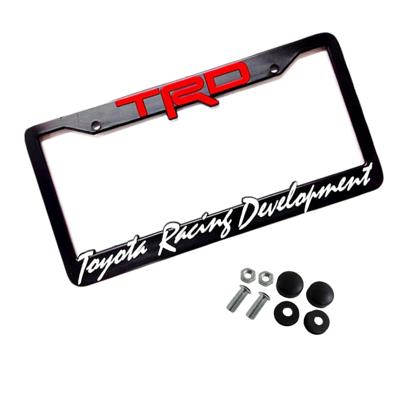 TRD PRO Toyota Tacoma OEM 3D ABS Molded Nameplate Emblem Badge with License Plate Frame - Image 5