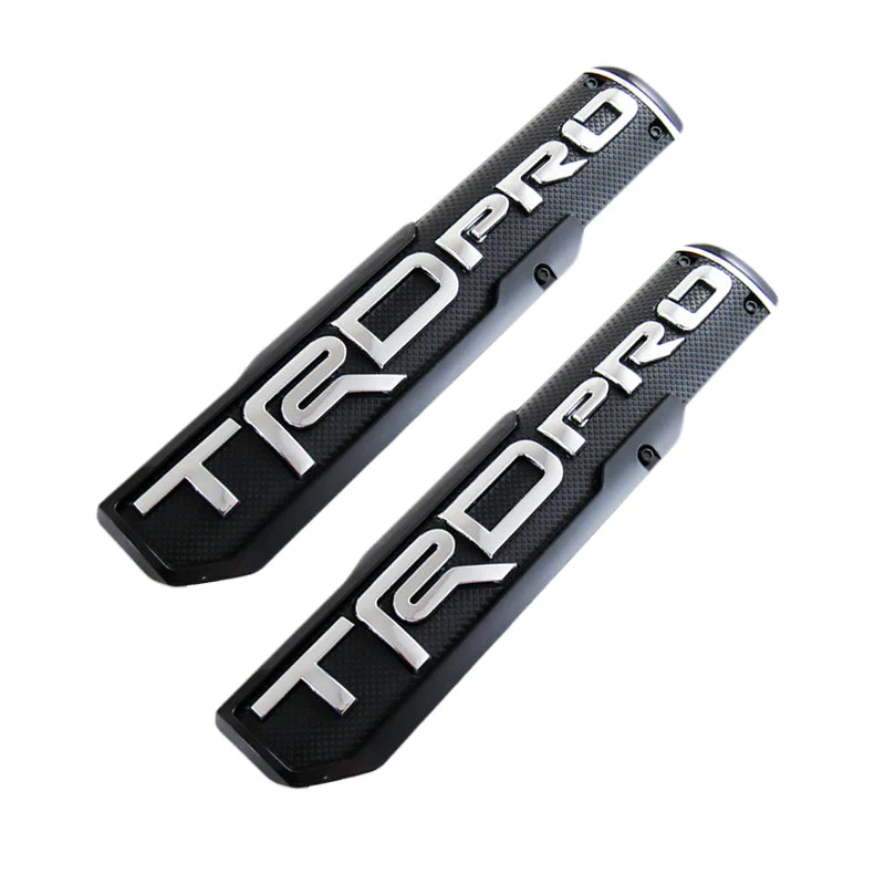 TRD PRO Toyota Tacoma OEM 3D ABS Molded Nameplate Emblem Badge with License Plate Frame - Image 8