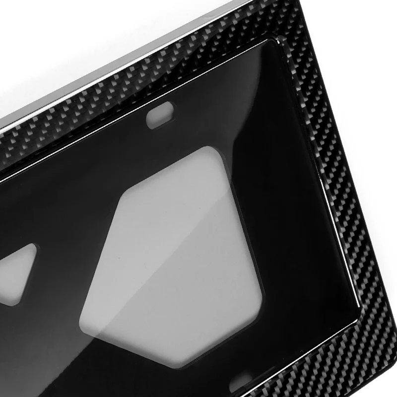 TRD Real Carbon Fiber License Plate Cover Protector Shield Frame with Bracket - Image 4