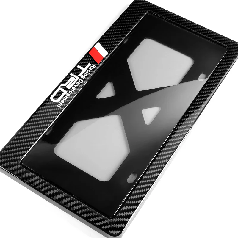 TRD Real Carbon Fiber License Plate Cover Protector Shield Frame with Bracket - Image 8