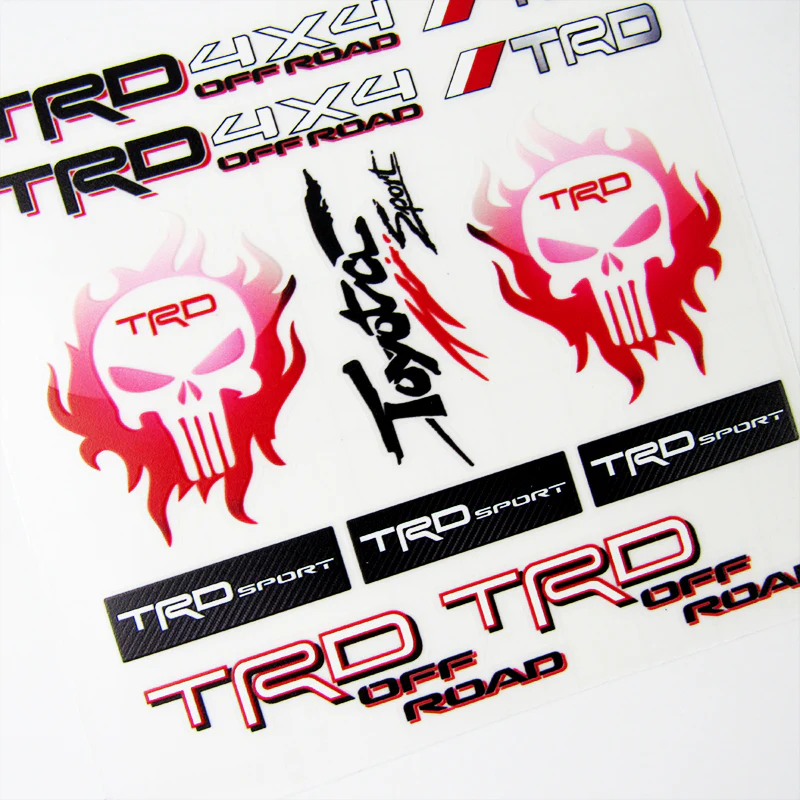 TRD Sport Small Reflective Decal Toyota Racing Development Auto Window Vinyl Laptop Sticker Set New - Image 2