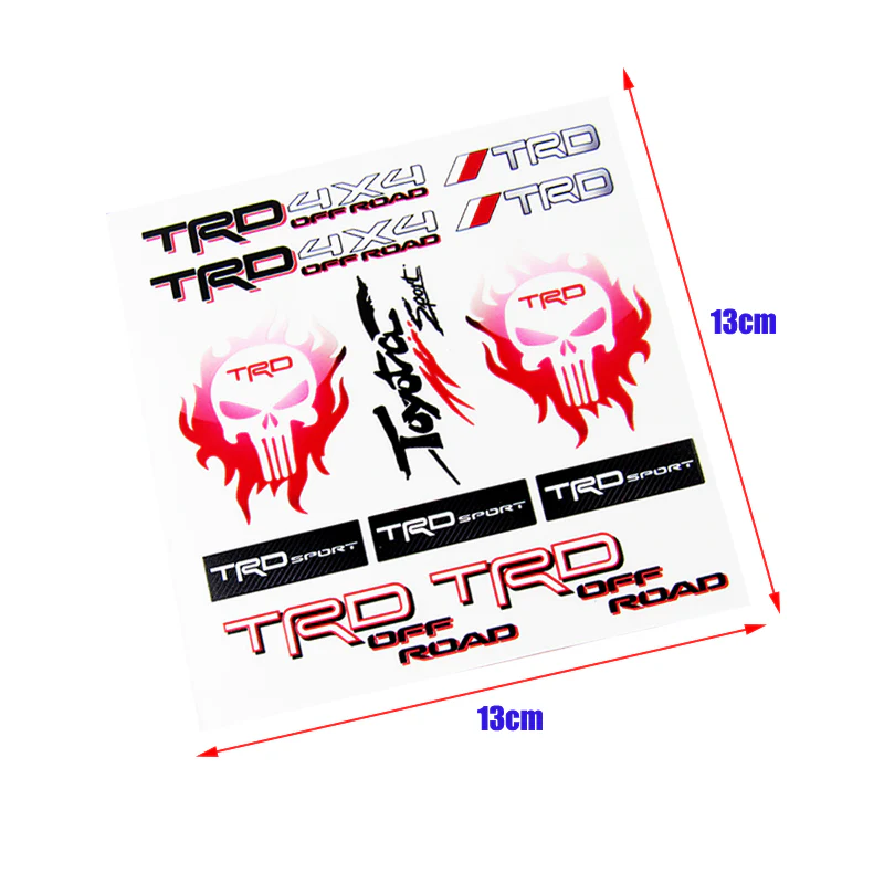 TRD Sport Small Reflective Decal Toyota Racing Development Auto Window Vinyl Laptop Sticker Set New - Image 4
