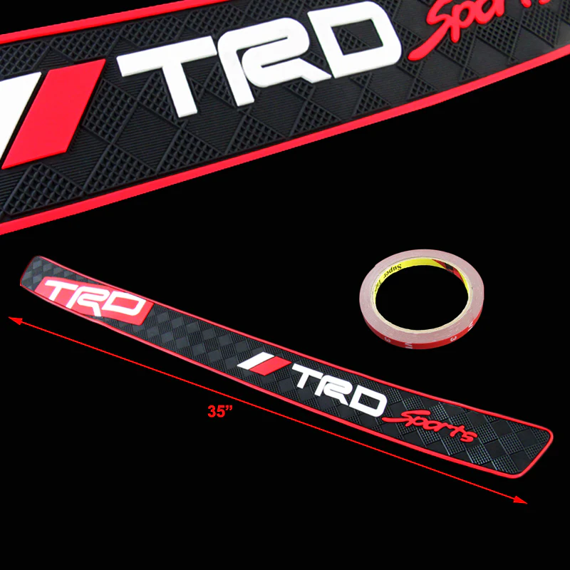 TRD SPORTS Rubber Car Rear Bumper Protector Trunk Sill Guard Scratch Pad X1 - Image 5