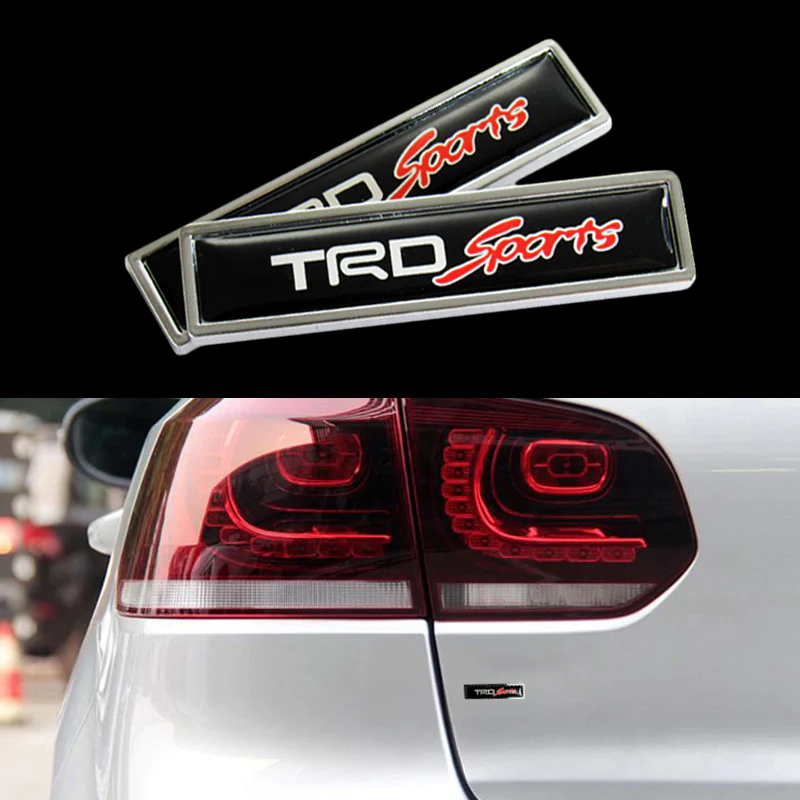 TRD SPORTS TRD TOYOTA 2PC Luxury Auto Car Body Fender Metal Emblem Badge Sticker Decal - Image 4